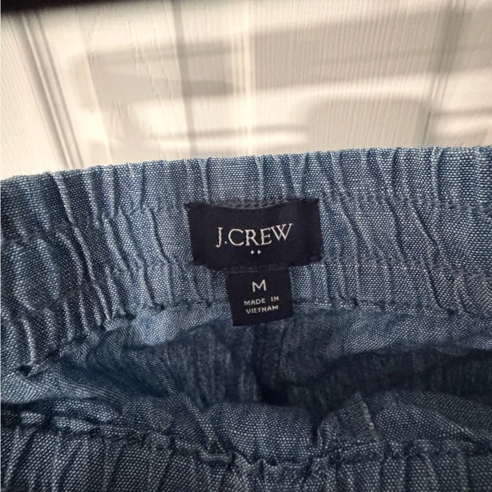 J Crew 3inch Light Blue Drawstring Linen-Blend Shorts